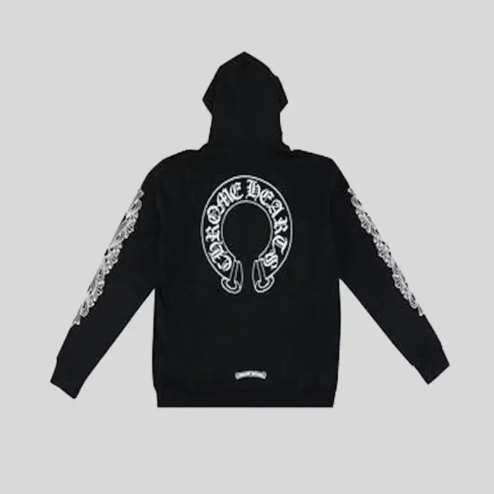 Horseshoe Floral Cross Sleeve Zip Up CH Hoodie