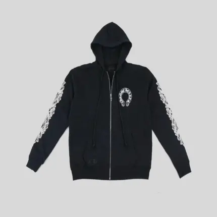 Horseshoe Floral Cross Sleeve Zip Up CH Hoodie